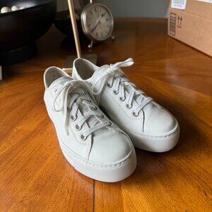 PAUL GREEN WHITE LEATHER BIXBY SNEAKERS 6.5